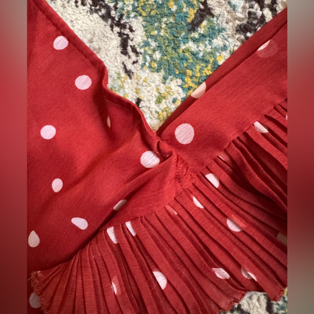 Red Polka Dot Pleated Dress - Picture 7 of 10